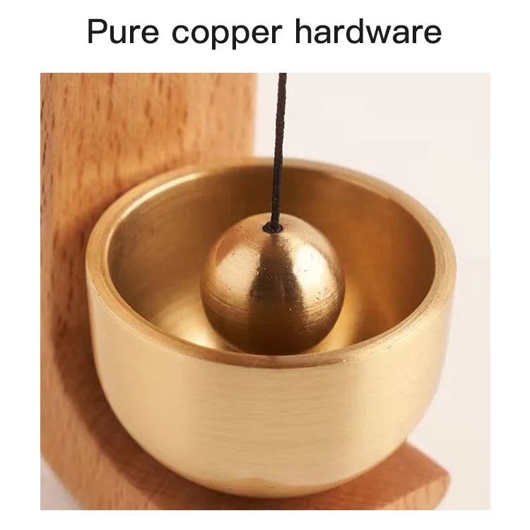 Dopamine Magnetic Wind Bell – Copper & Wood Inhalation Chime, Beech or Walnut, for Home, Car & Door Decoration