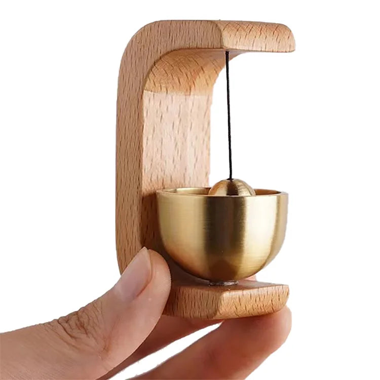 Dopamine Magnetic Wind Bell – Copper & Wood Inhalation Chime, Beech or Walnut, for Home, Car & Door Decoration