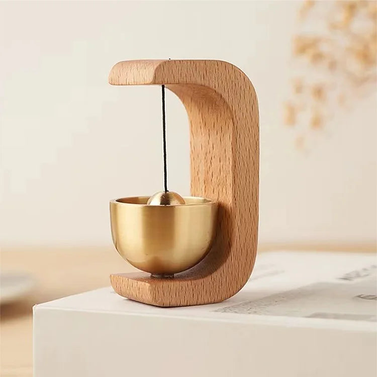Dopamine Magnetic Wind Bell – Copper & Wood Inhalation Chime, Beech or Walnut, for Home, Car & Door Decoration