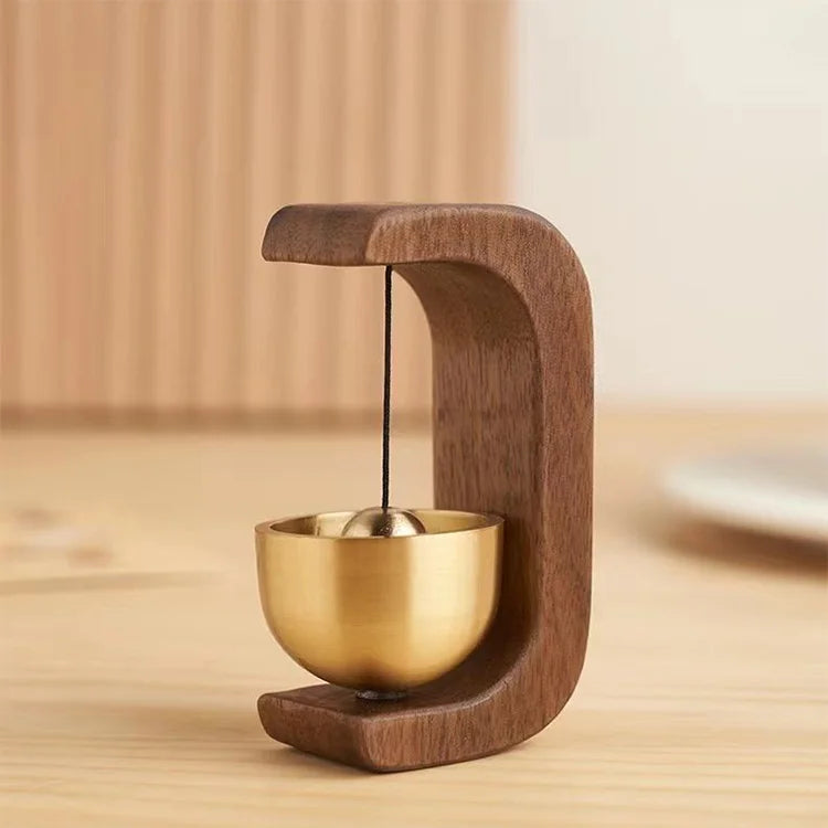 Dopamine Magnetic Wind Bell – Copper & Wood Inhalation Chime, Beech or Walnut, for Home, Car & Door Decoration