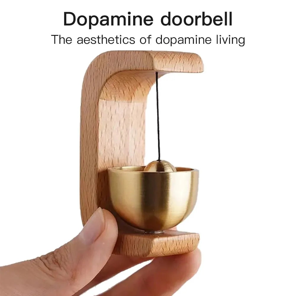 Dopamine Magnetic Wind Bell – Copper & Wood Inhalation Chime, Beech or Walnut, for Home, Car & Door Decoration