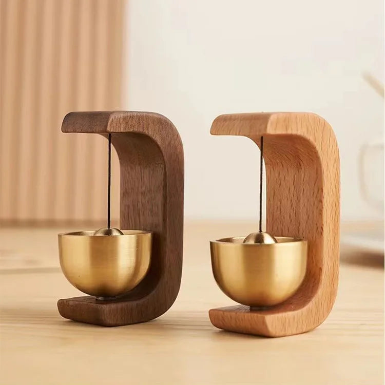 Dopamine Magnetic Wind Bell – Copper & Wood Inhalation Chime, Beech or Walnut, for Home, Car & Door Decoration