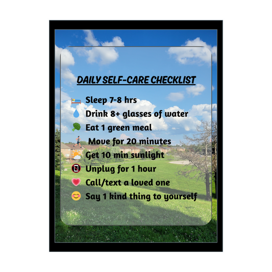 Daily Self-Care Checklist Wall Art – Glossy Wall Poster