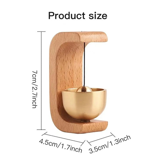 Dopamine Magnetic Wind Bell – Copper & Wood Inhalation Chime, Beech or Walnut, for Home, Car & Door Decoration